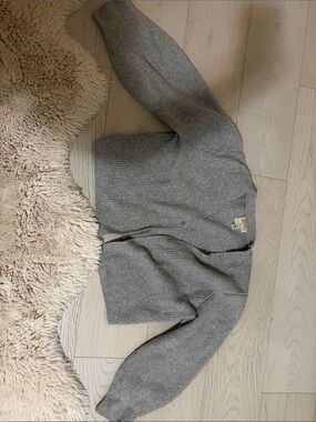 Michael Kors Cozy Ribbed Gray Knit Cardigan